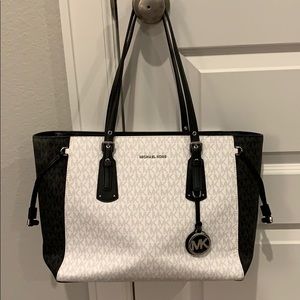 Michael Kors Two Tone Voyager Logo Tote